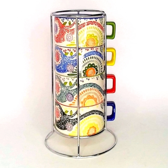 Pier 1 Kitchen Pier Imports Stacking Paisley Mugs Poshmark